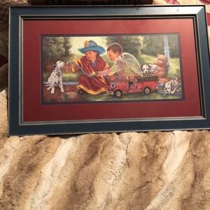 Little Boy Firefighter Guardian Angel print